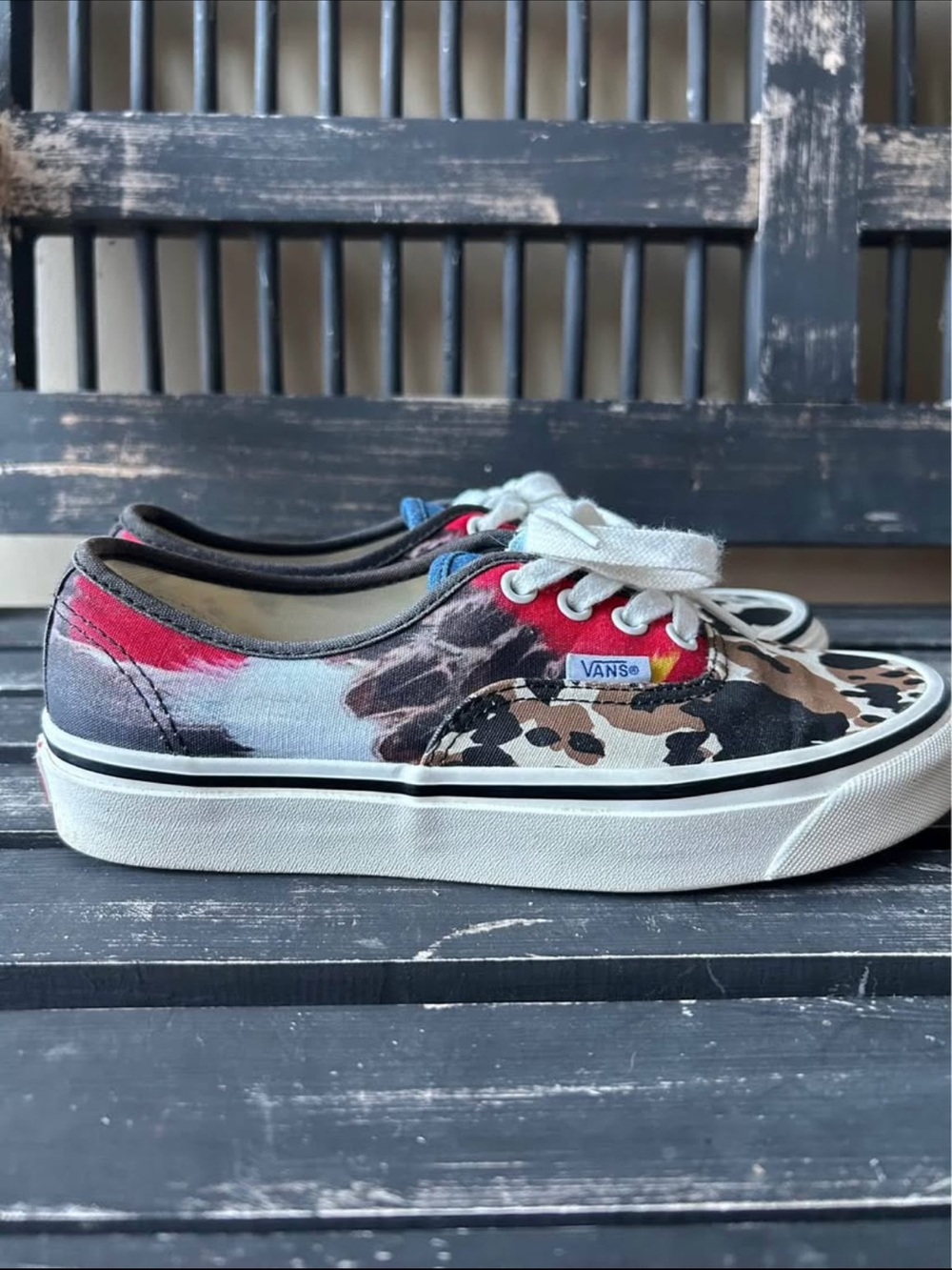 Vans Kids Cow-Print Canvas Sneakers with Pink Accents - Picture 3 of 5